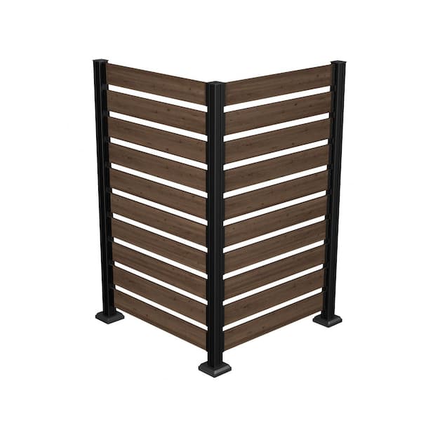 5 ft. x 6.5 ft. (2-Panels) Outdoor Fir Wood Flat Top Privacy Fence Screen with Metal Stakes for Soft and Hard Ground