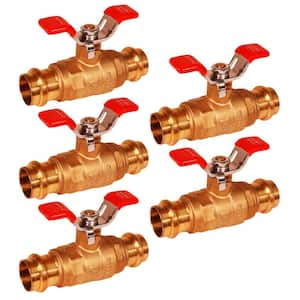 1 in. FIP Brass Double-O-Ring Press Ball Valve with T-Handle (Pack of 5)