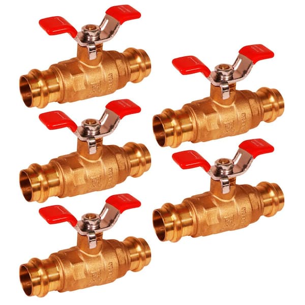 The Plumber's Choice 3/4 in. FIP Brass Double-O-Ring Press Ball Valve ...