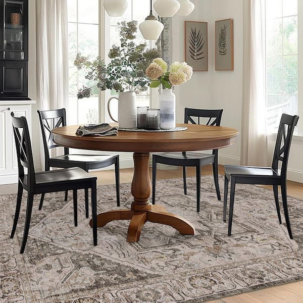 Datura Brown 6 ft. x 9 ft. Oriental Vintage Medallion Area Rug