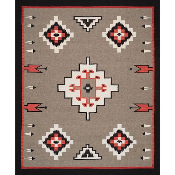 Tuscany Mocha/Ivory 8 ft. x 10 ft. Geomatric Area Rug