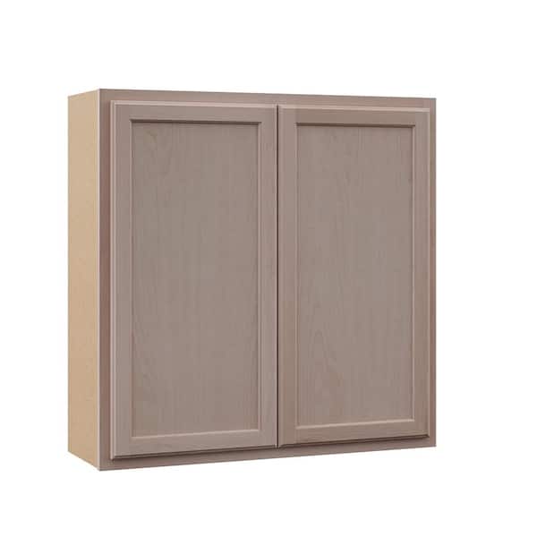 Hampton Bay 36 in. W x 12 in. D x 36 in. H Assembled Wall Kitchen Cabinet in Unfinished with Recessed Panel
