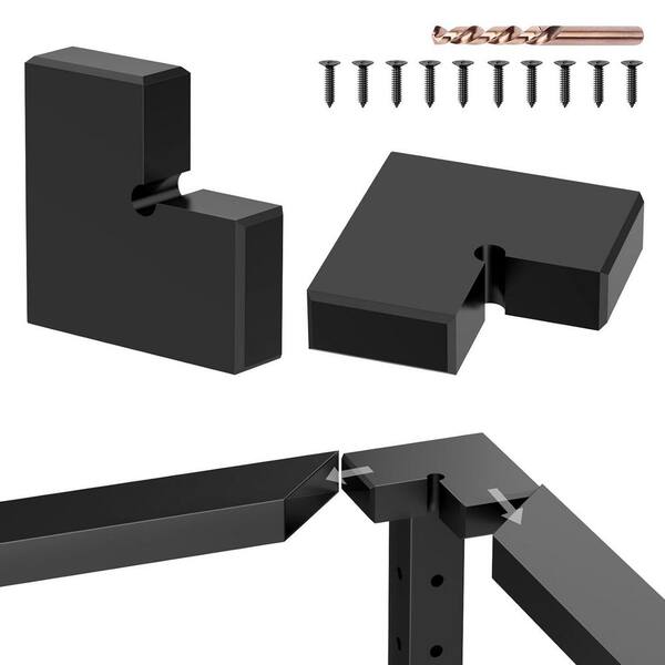 thumbnail image 2 of VEVOR 2 Pack Handrail Connectors, Flat Extension Stair Railing Accessories Pom Hand Rail Connector Fittings For Rectangular Cable Railing Deck Cable Rail System Matte Black Ht 04 2 of 13