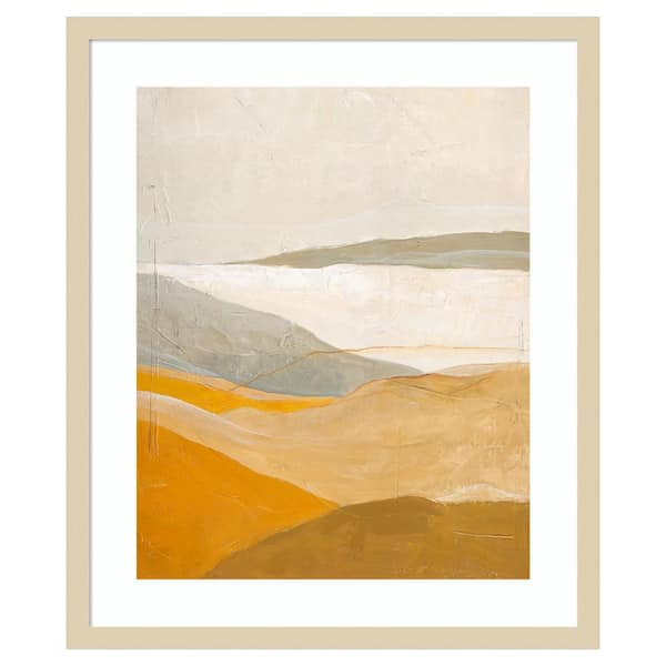 Amanti Art Yellow Field by Design Fabrikken 21 in. W x 25 in. H. Wood Framed Wall Art Print Framed in Brown