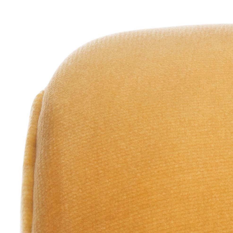 Transitional Mustard Velvet Parsons Dining Chair with Gold Legs
