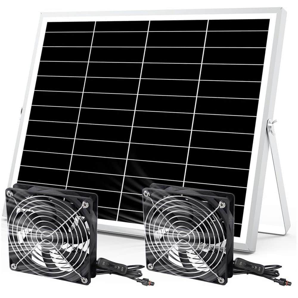 5 in. Solar Powered Dual Fan Kit with 13 ft. Cable, IPX7 Waterproof for Greenhouse, Shed, Coop price history on PriceWatchPro