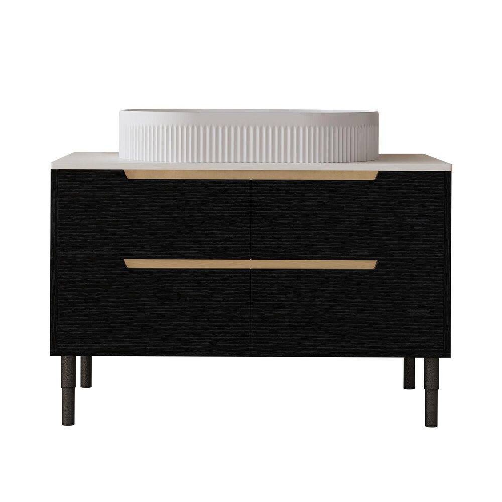 36 in. W x 20 in. D x 32 in. H Single Sink Freestanding Bath Vanity in Black with White Plywood Top price history on PriceWatchPro