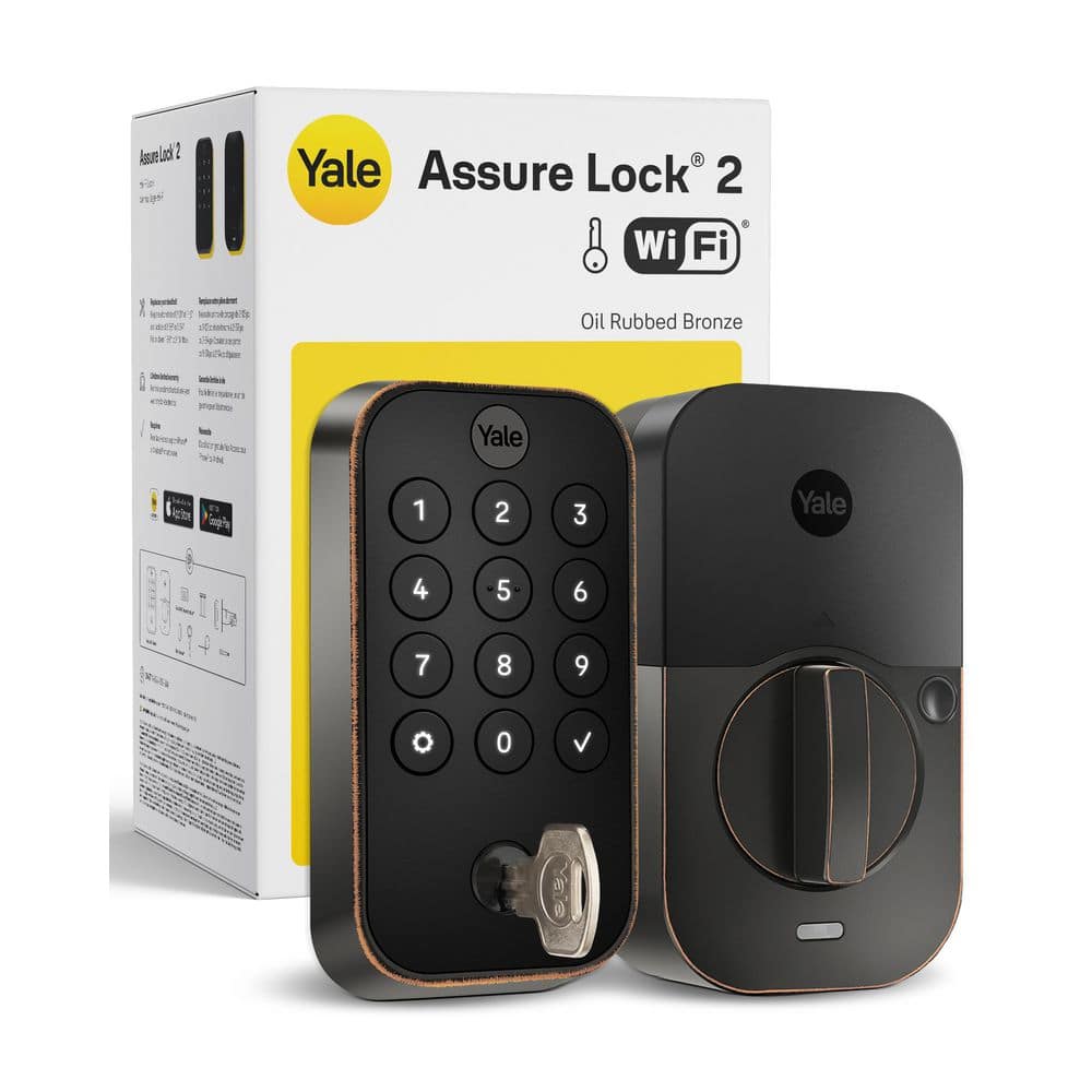 Assure Lock 2; Smart Door Lock with Wi-Fi and Pushbutton Keypad, Oil Rubbed Bronze
