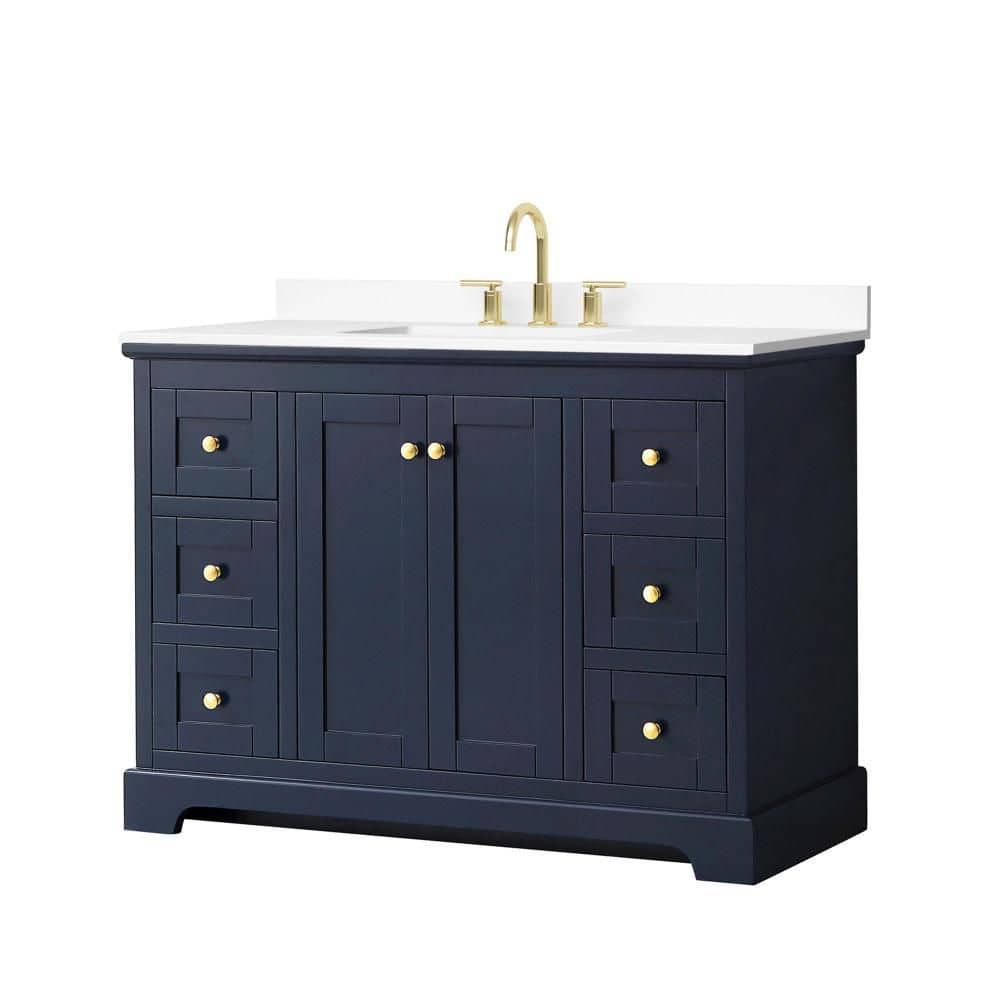 Avery 48 in. Single Freestanding Dark Blue Bath Vanity with Top price history on PriceWatchPro