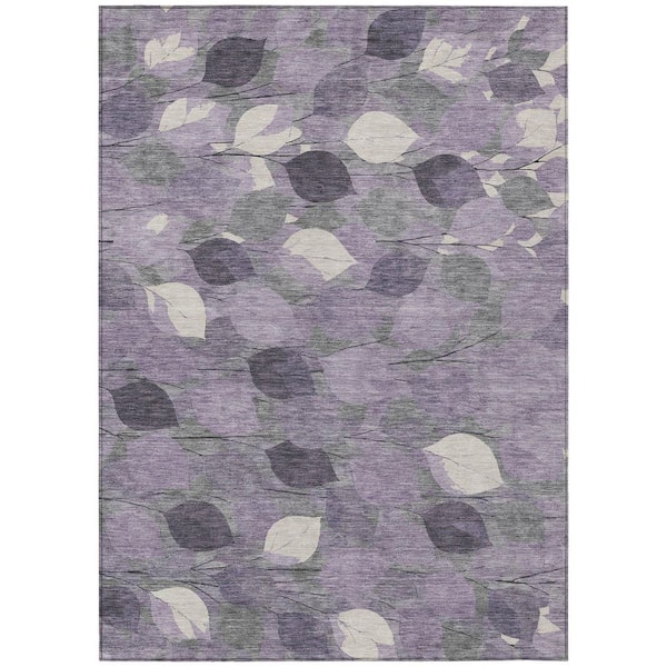 Chantille Machine Washable Indoor/Outdoor Abstract ACN2444 Purple 8 ft. x 10 ft. Area Rug