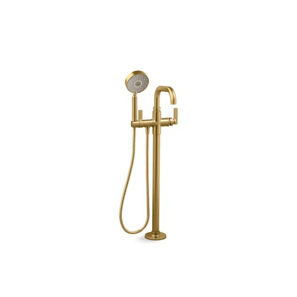 KOHLER Castia By Studio McGee Single-Handle Freestanding Tub Faucet Trim With Handshower in. Vibrant Brushed Moderne Brass