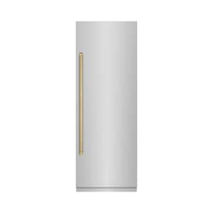 30 in. 16.7 cu. ft. Freezerless Column Refrigerator in Stainless Steel with Graphite Gray Interior and Bronze Accents