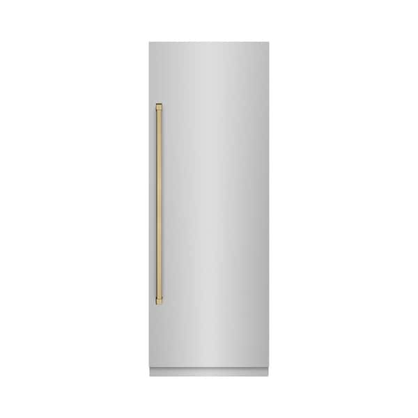 30 in. 16.7 cu. ft. Freezerless Column Refrigerator in Stainless Steel with Graphite Gray Interior and Bronze Accents