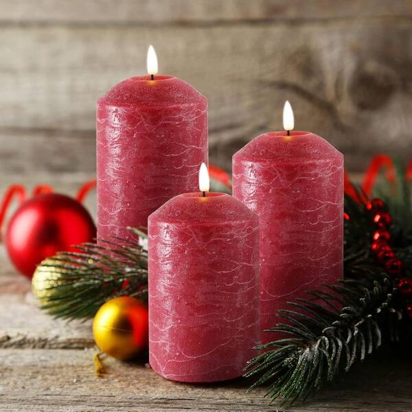 3 Pack Flameless Taper Candles With Warm LED Flame And Built-in...