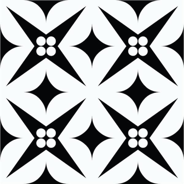 MI ALMA Black 7 in. x 7 in. Vinyl Peel and Stick Tile (24 Tiles, 8.17 sq. ft./Pack)