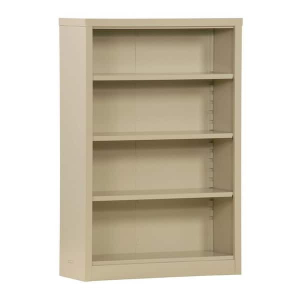 Sandusky 52 in. Putty Metal 4-shelf Standard Bookcase with Adjustable Shelves