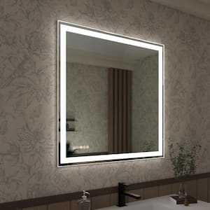 Swarm 36 in. W x 36 in. H Rectangular Frameless Radar LED Wall Bathroom Vanity Mirror