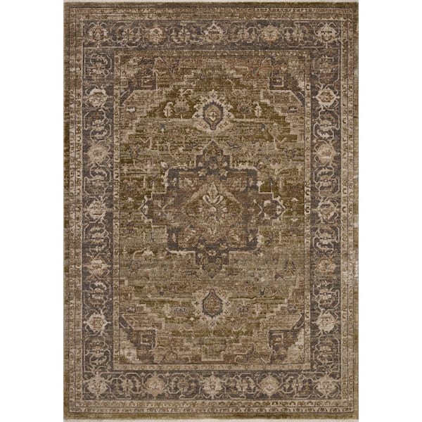 Haywood Moss / Charcoal 6 ft. 7 in. x 9 ft. 2 in. Traditional Area Rug