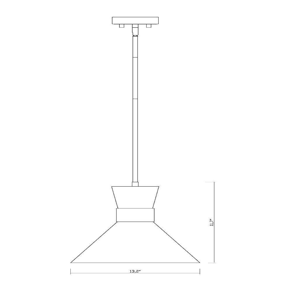 Soriano Matte Black Steel 13.25" Industrial Pendant Light