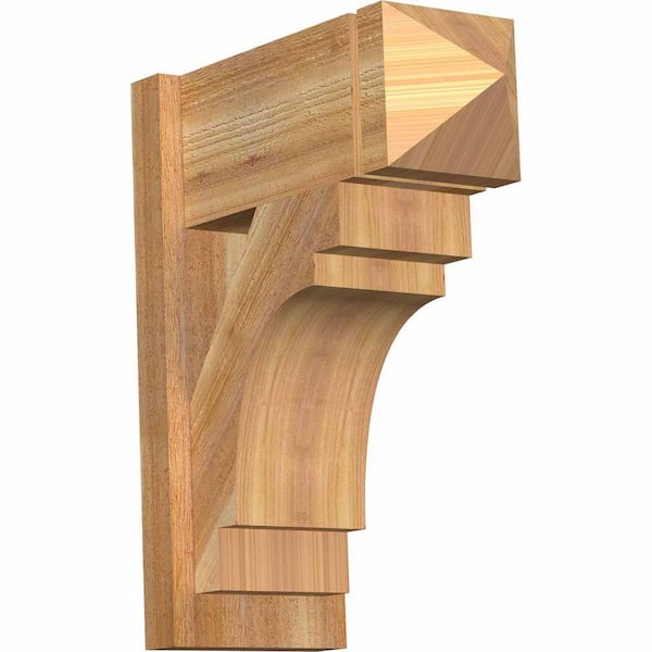 Ekena Millwork 8 in. x 22 in. x 18 in. Merced Arts and Crafts Rough Sawn Western Red Cedar Outlooker