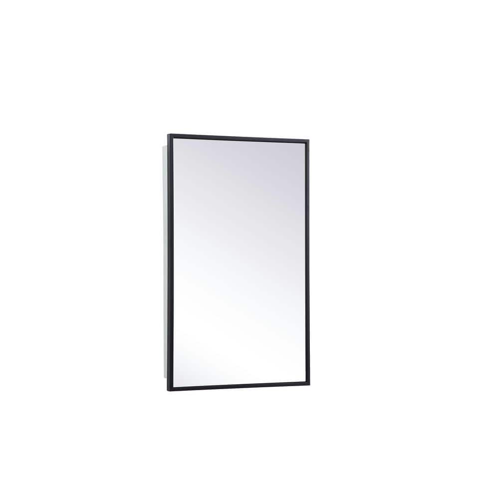 Wyn Black Minimalist Medicine Cabinet with Chrome Steel Hardware