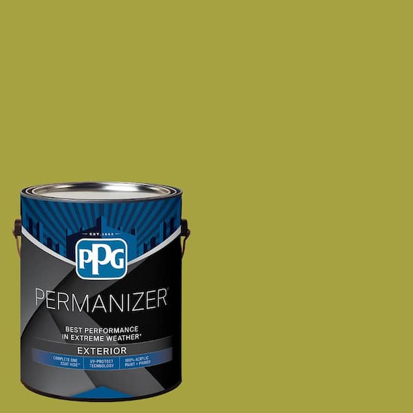 PERMANIZER 1 gal. PPG1218-6 Machine Green Flat Exterior Paint