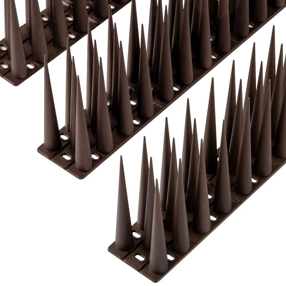 4 in. ft. 2 in. Bird Spikes Outdoor Pigeon Cat Raccoon Woodpecker Deterrent Flexible Base Covers 8 Feet 1-Pack price history on PriceWatchPro