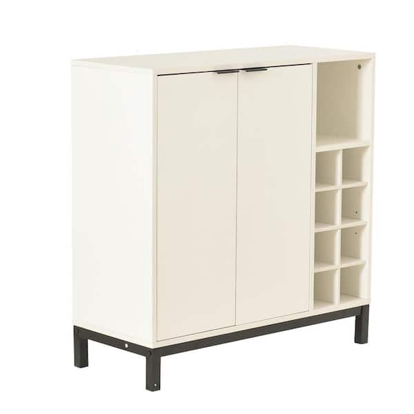 Unbranded 8-Bottle White Sideboards With Wine Racks
