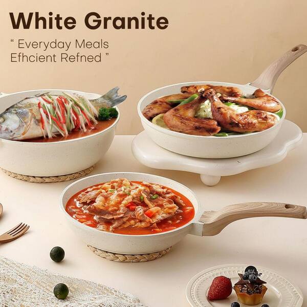 Lynzavix 18 Piece Nonstick Ceramic Cookware Set Induction