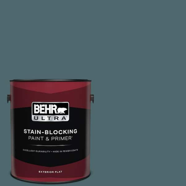 BEHR ULTRA 1 gal. #510F-6 Solitude Flat Exterior Paint & Primer