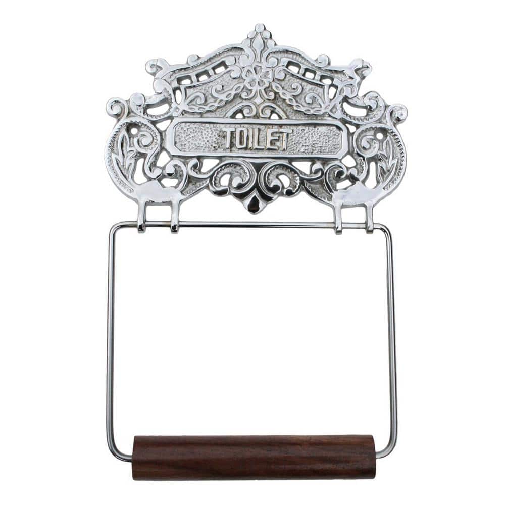 Antique Chrome Plated Brass Victorian Toilet Paper Holder