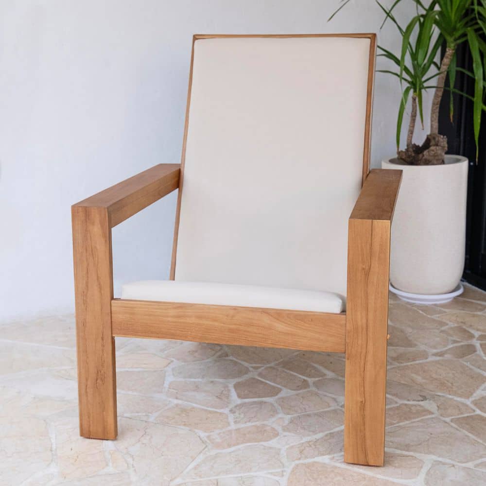 Palou Teak Wood Adirondack Chair with Padded Woven Seat price history on PriceWatchPro