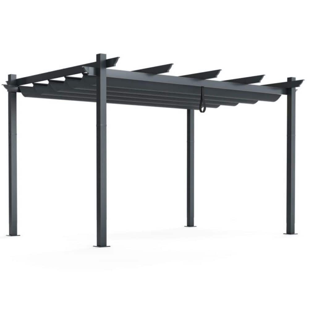 13 ft. x 10 ft. Aluminum Outdoor Retractable Pergola with Gray Shade Canopy price history on PriceWatchPro