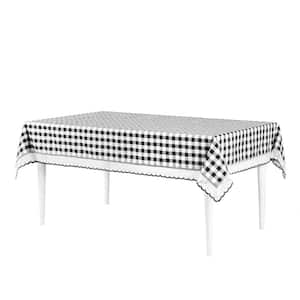 Buffalo Check 60 in. W x 84 in. L Black and White Checkered Polyester/Cotton Rectangular Tablecloth