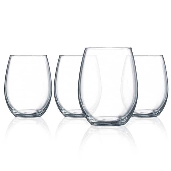 NutriChef 15 oz. Crystal-Clear Stemless Wine Glass Set (Set of 12)  NGLWINE99 - The Home Depot