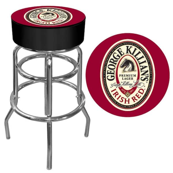 Trademark George Killians Irish Red Padded Swivel Bar Stool-DISCONTINUED