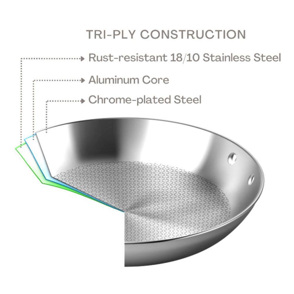 8-Inch Stainless Steel Nonstick Frying Pan with Lid
