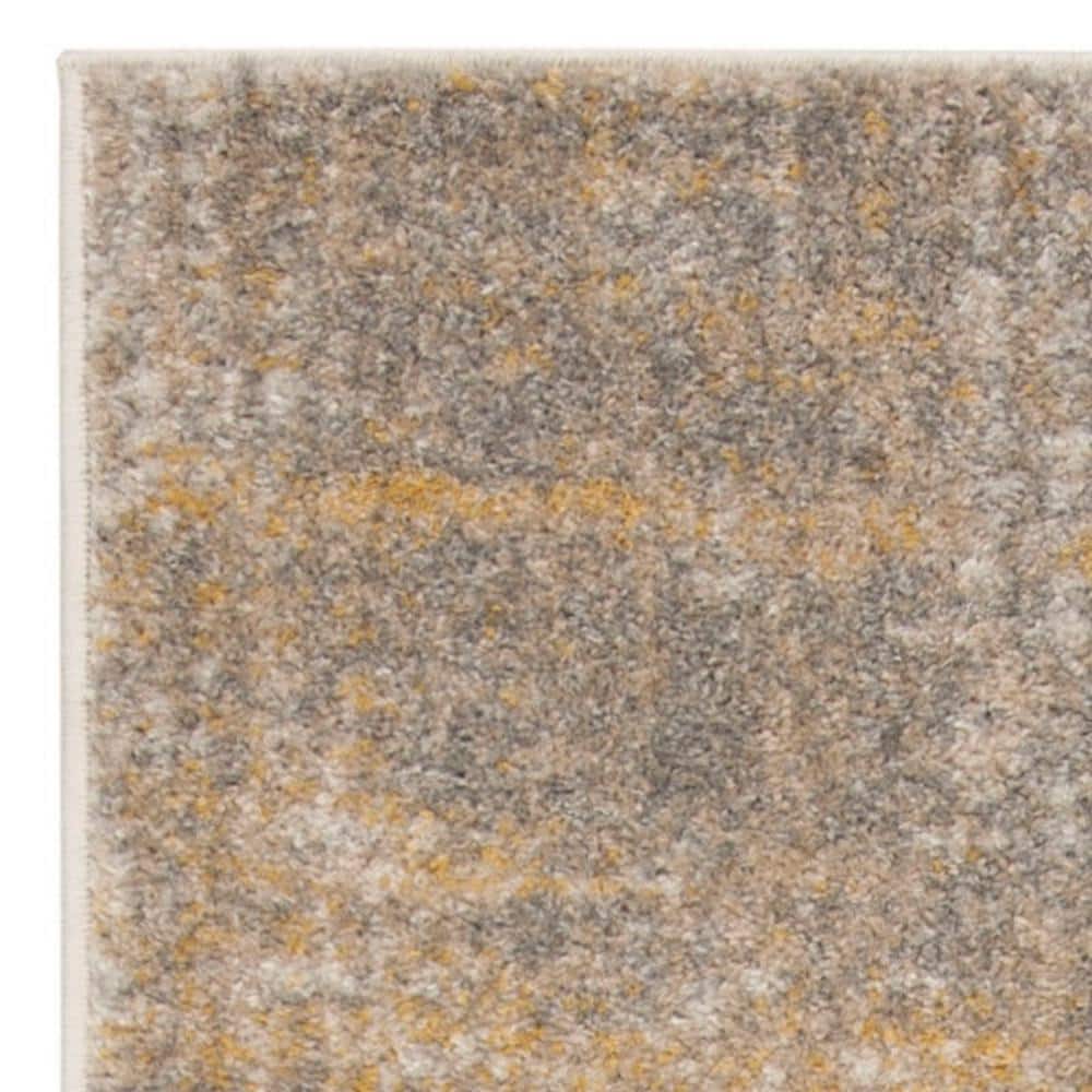 Chic Cream and Gold Synthetic 2'1" x 6' Runner Rug