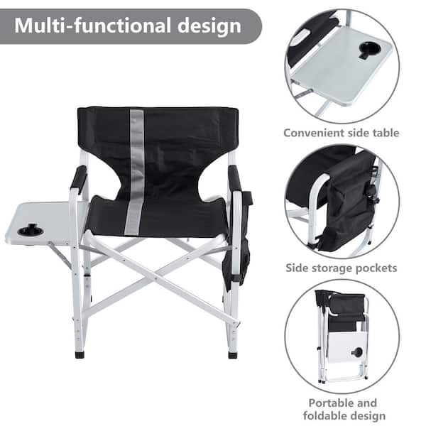 Aluminum Folding Outdoor Chair with Side Table and Storage Aluminum Folding Outdoor Chair with Side Table and Storage