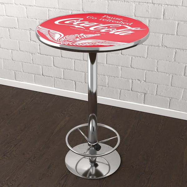 Unbranded Coca-Cola Wings Red 42 in. Bar Table