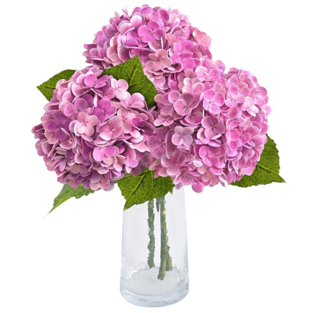 21 in Hydrangea Artificial Flowers with Long Stem & Leaves, Full