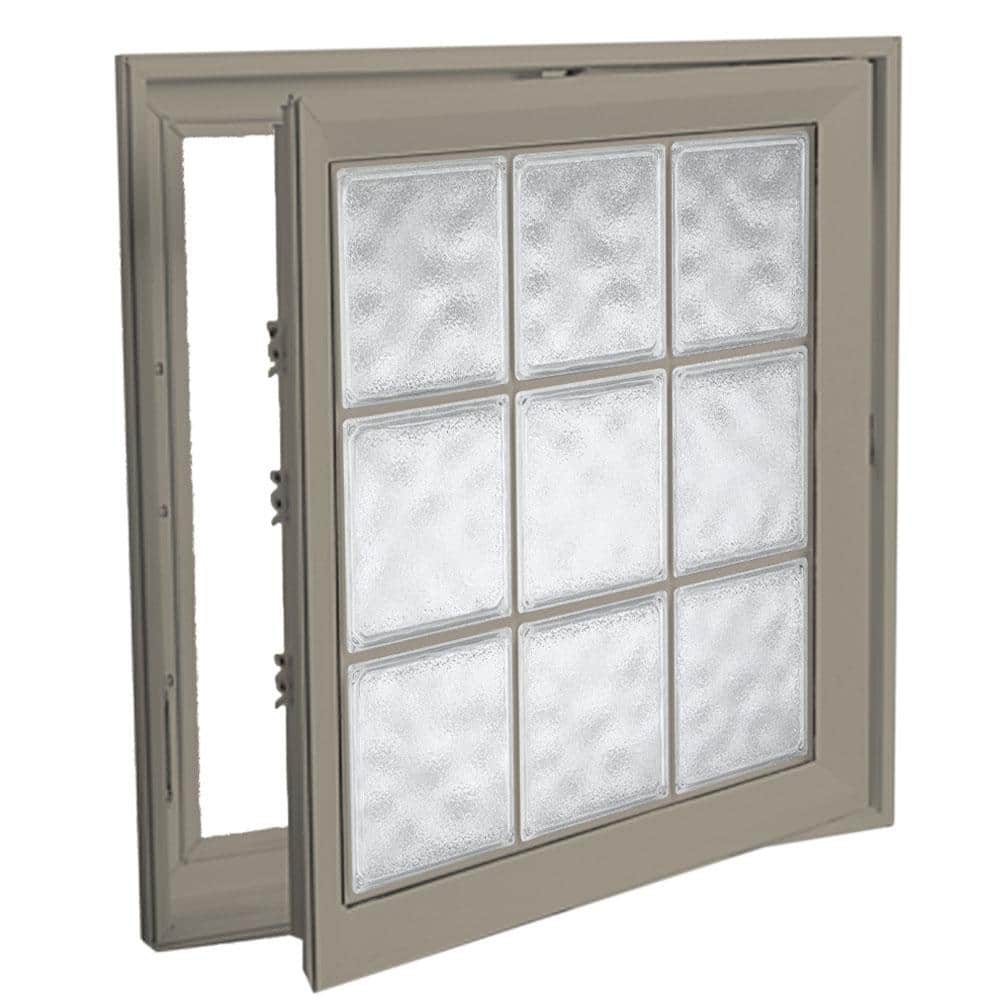 Hy-Lite 21 in. x 21 in. Right-Hand Acrylic Block Casement Vinyl Window ...