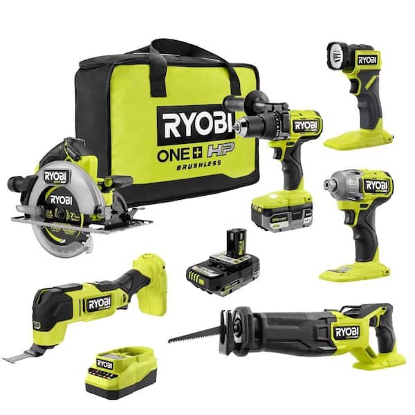 ONE+ 18V Cordless 6-Tool Combo Kit with (2) Batteries, Charger, Accessories, and Tool Bag
