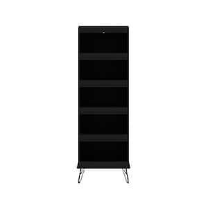 59.72 H 12-Pair 5-Tier Black Fiberboard Shoe Rack