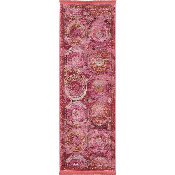 Unique Loom Baracoa Coppelia Pink 2' 2 x 6' 0 Runner Rug