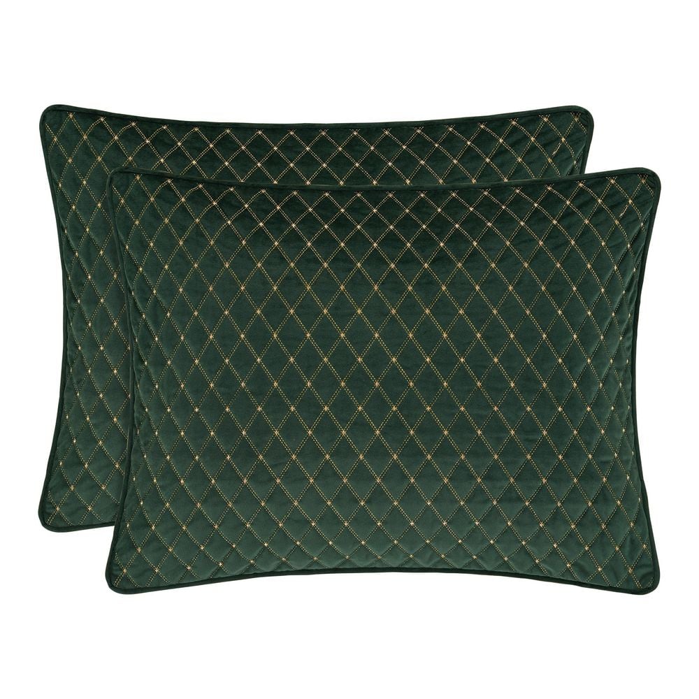 Evergreen King Microfiber Quilt Set with Gold Accents