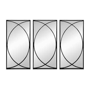 32 in. W x 16 in. H LED Rectangle Framed Wall Mirrors with Black Frame, Home Decor for Living Room Bedroom Entryway