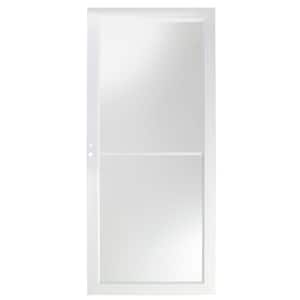 32 in. x 80 in. 3000 Series White Left-Hand/Outswing Self-Storing Easy Install Aluminum Storm Door