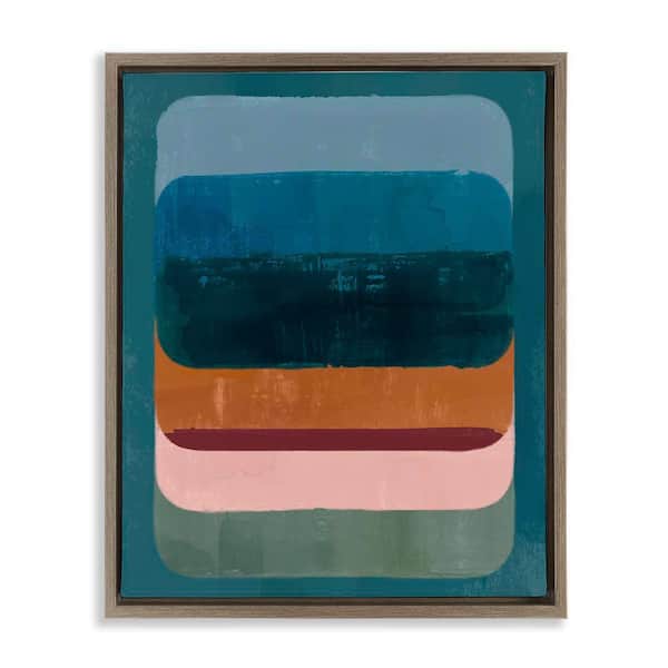 Stupell Industries Southwestern Inspired Pattern by Victoria Barnes Brown Floater Frame Abstract Graphic Art Print 21 in. x 17 in.