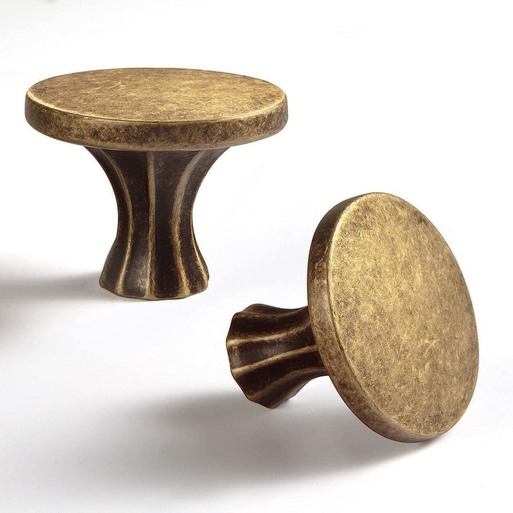 12-Pack 1-3/8 in. (35mm) Textured Traditional Glam Antique Brass Round Zinc Alloy Cabinet Knobs price history on PriceWatchPro